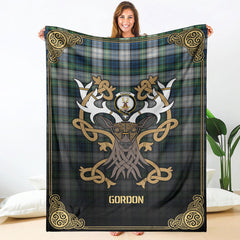 Clan Gordon Dress Ancient Tartan Crest Premium Blanket Celtic Stag Style SE64 Clan Gordon Tartan Today