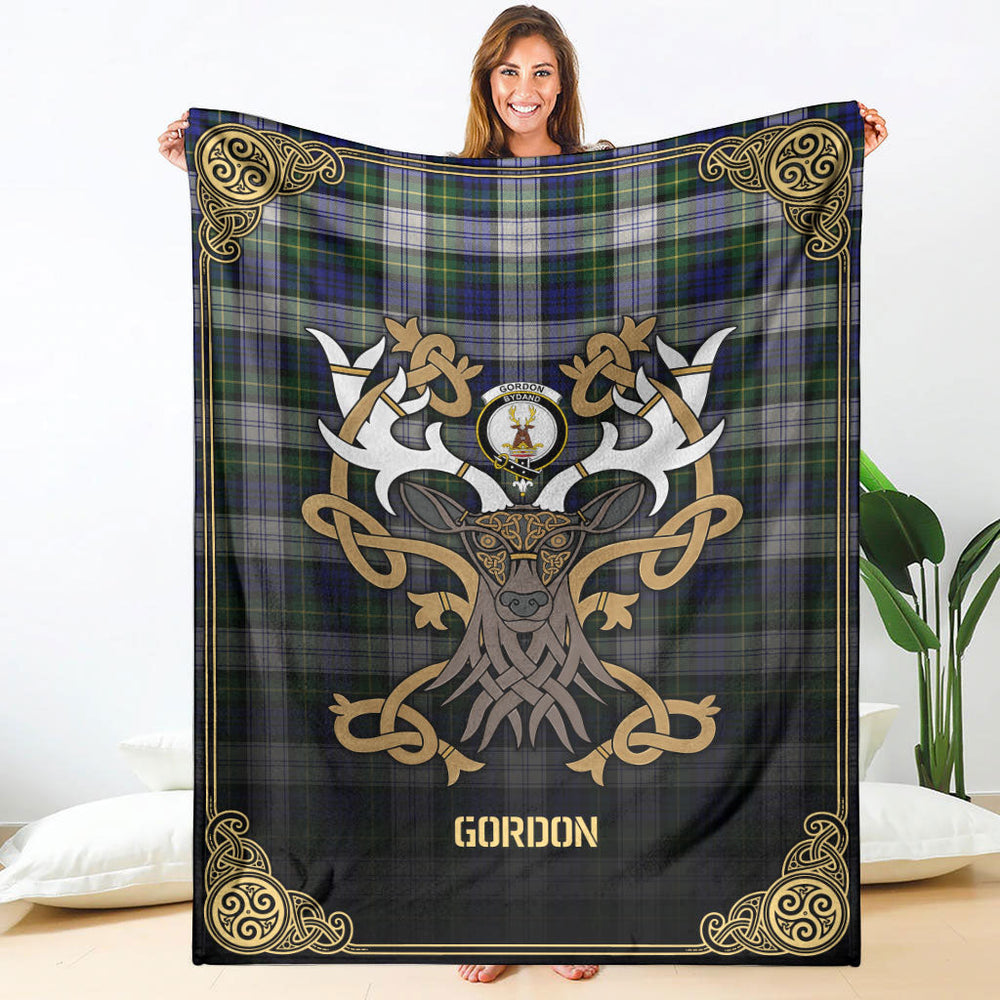 Clan Gordon Dress Modern Tartan Crest Premium Blanket Celtic Stag Style DZ99 Clan Gordon Tartan Today