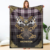 Clan MacPherson Hunting Modern Tartan Crest Premium Blanket Celtic Stag Style ZU62 Clan MacPherson Tartan Today