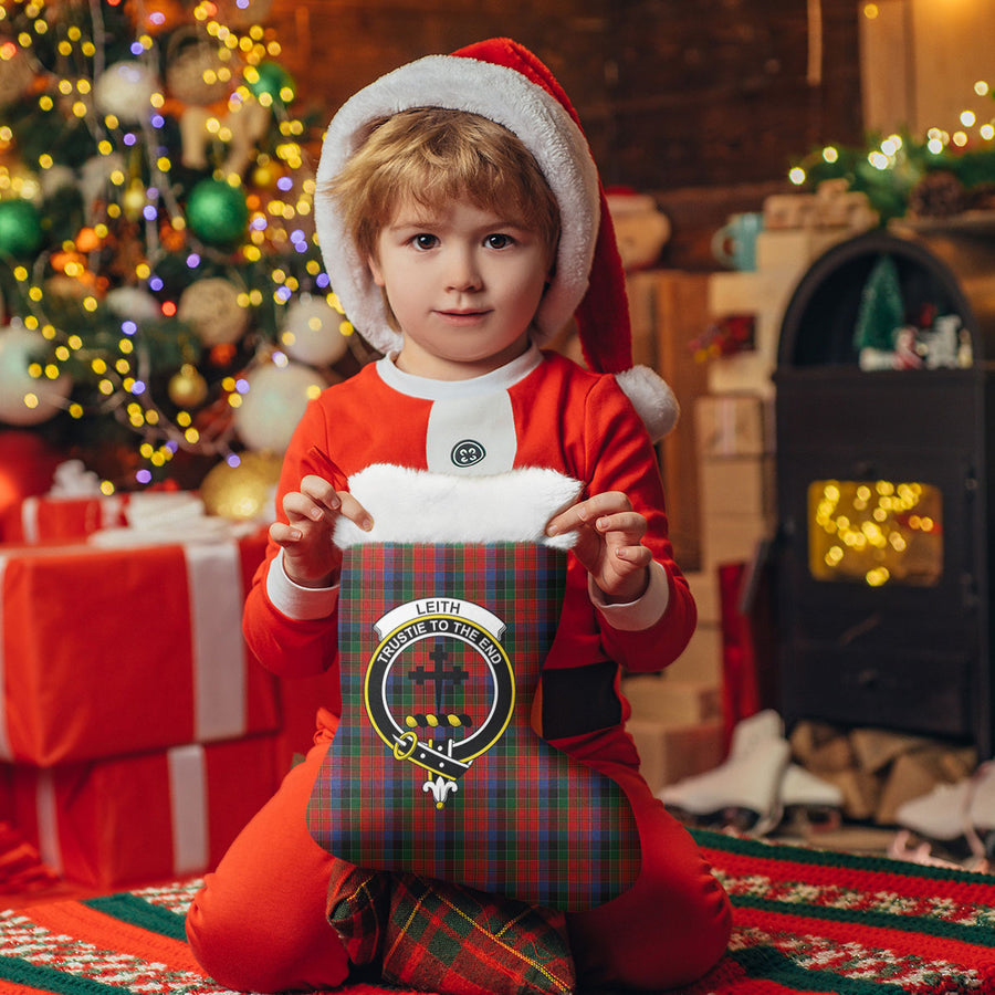 Clan Leith Tartan Crest Christmas Stocking DQ14 Leith Tartan Tartan Stocking