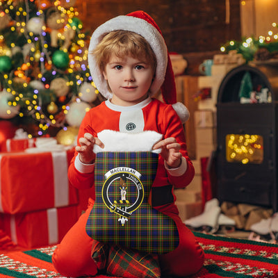 Clan MacLellan Modern Tartan Crest Christmas Stocking