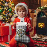 Clan Scott Black & White Modern Tartan Crest Christmas Stocking BZ53 Clan Scott (Scott Tartan) Tartan Stocking