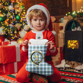 Clan Stewart Muted Blue Tartan Crest Christmas Stocking BC96 Stewart Muted Blue Tartan Tartan Stocking