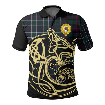 Clan Leslie Hunting Modern Tartan Polo Shirt Viking Wolf