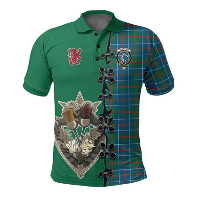 Clan MacHardy Ancient Tartan Polo Shirt - Lion Rampant And Celtic Thistle Style