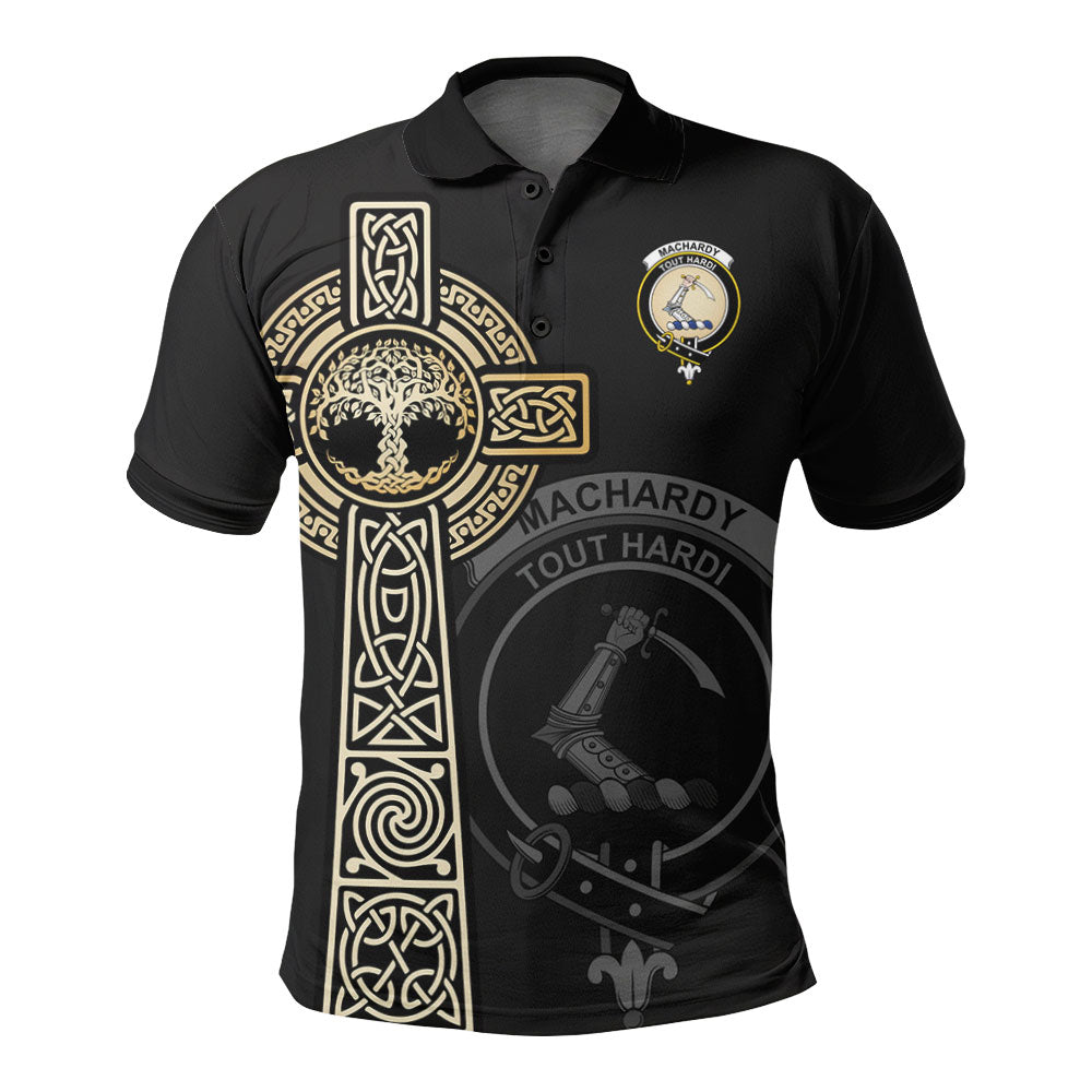 Clan MacHardy Ancient Clan Unisex Polo Shirt - Celtic Tree Of Life FJ28 MacHardy Ancient Tartan Tartan Polo
