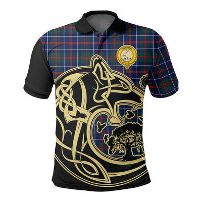 Clan MacHardy Modern Tartan Polo Shirt Viking Wolf