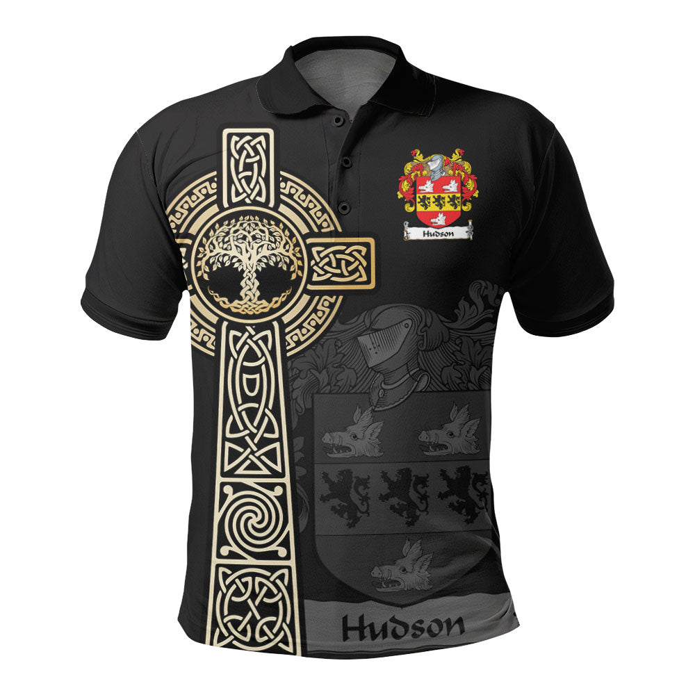 Clan Hudson Clan Unisex Polo Shirt - Celtic Tree Of Life UT65 Hudson Tartan Tartan Polo