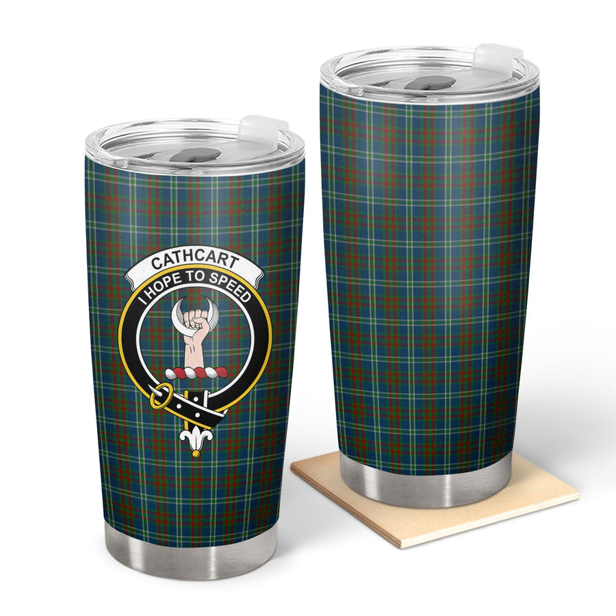 Clan Cathcart Tartan Crest Tumbler