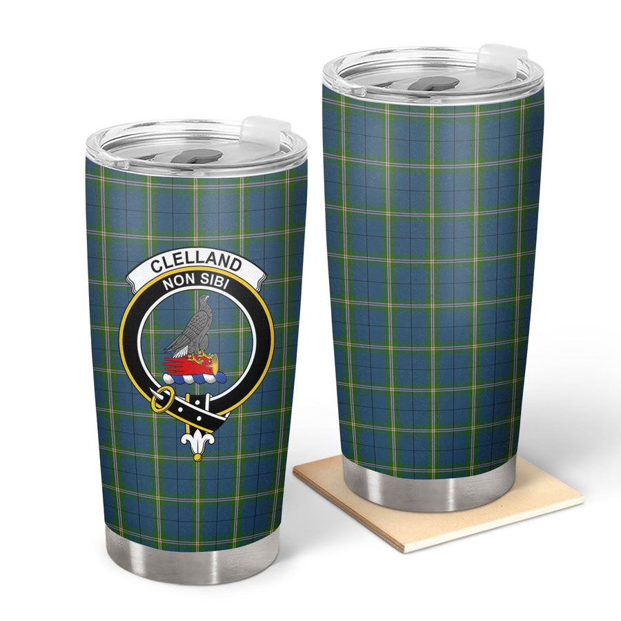 Clan Clelland Tartan Crest Tumbler