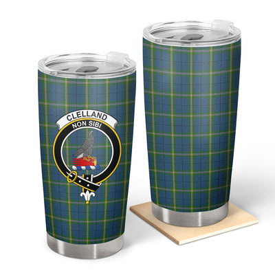 Clan Clelland Tartan Crest Tumbler