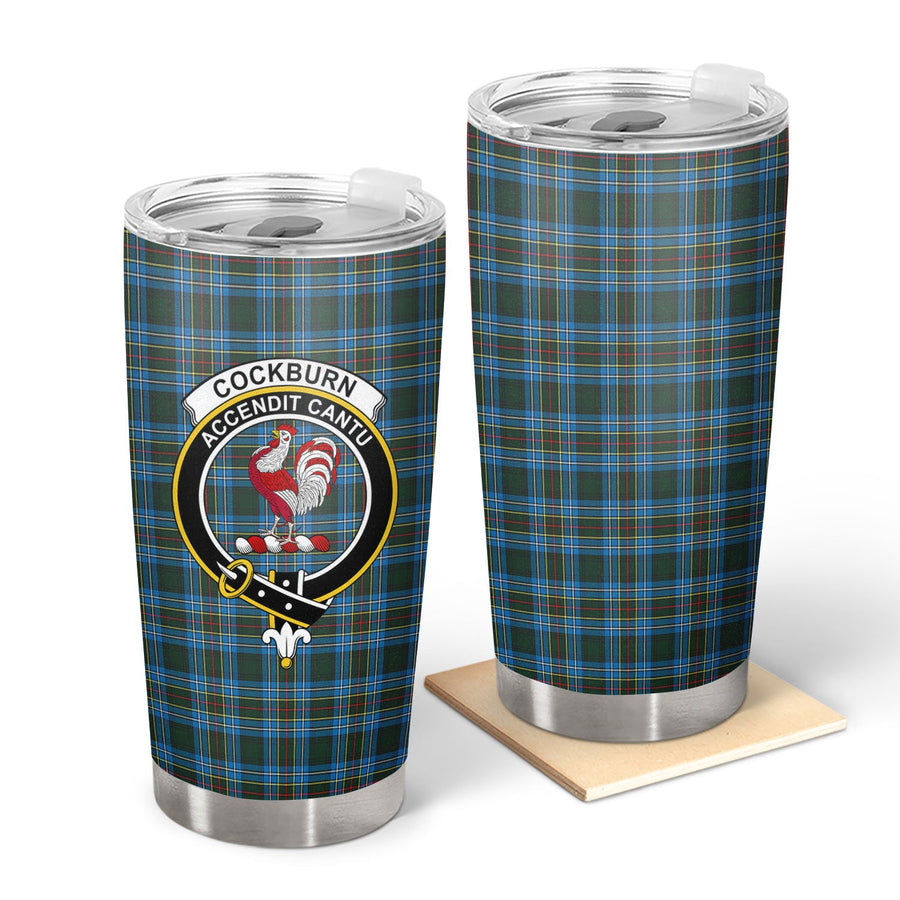 Clan Cockburn Modern Tartan Crest Tumbler
