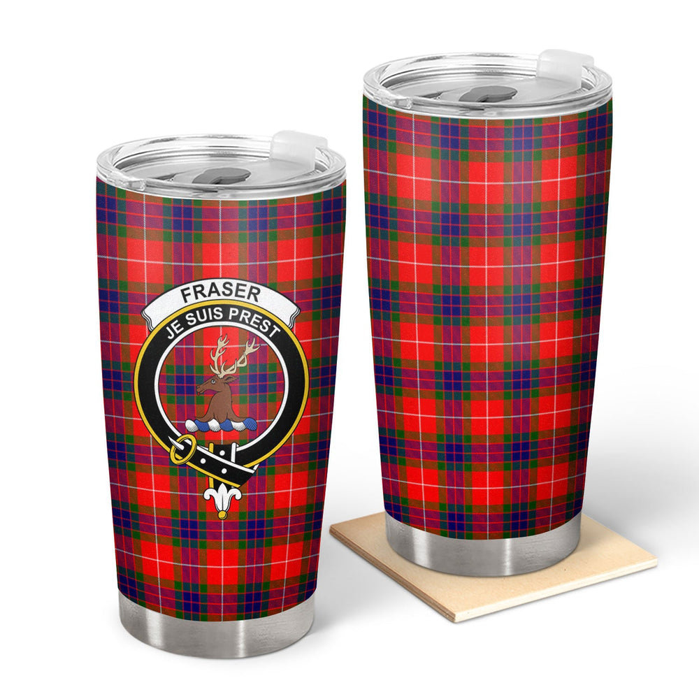Clan Fraser (of Lovat) Modern Tartan Crest Tumbler IQ40 Clan Fraser Tartan Today