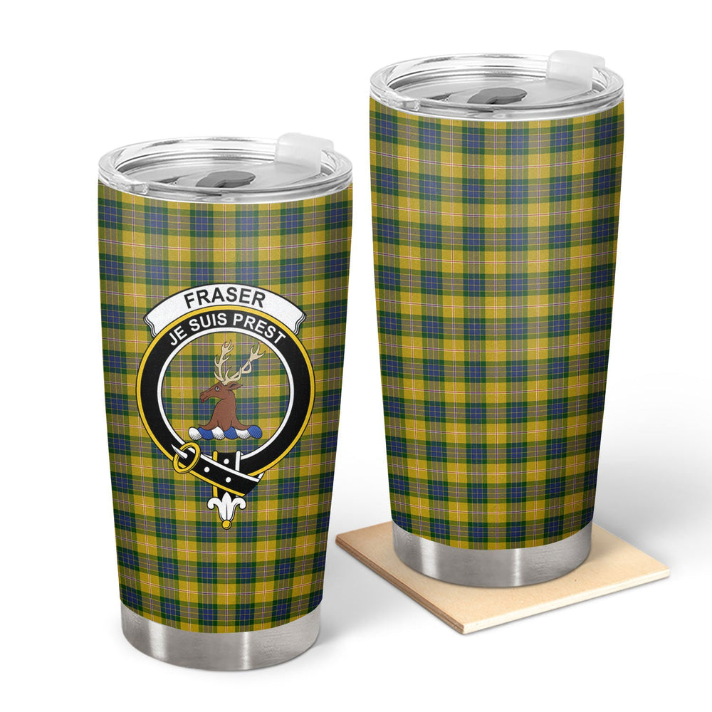 Clan Fraser (of Lovat) Yellow Tartan Crest Tumbler OK76 Clan Fraser Tartan Today