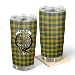 Clan Fraser (of Lovat) Yellow Tartan Crest Tumbler OK76 Clan Fraser Tartan Today