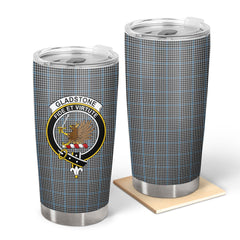 Clan Gladstone Tartan Crest Tumbler CM52 Clan Hall Tartan Today