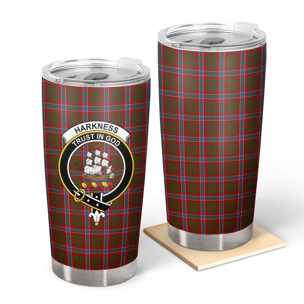 Clan Harkness Dress Tartan Crest Tumbler GV20 Clan Hall Tartan Today
