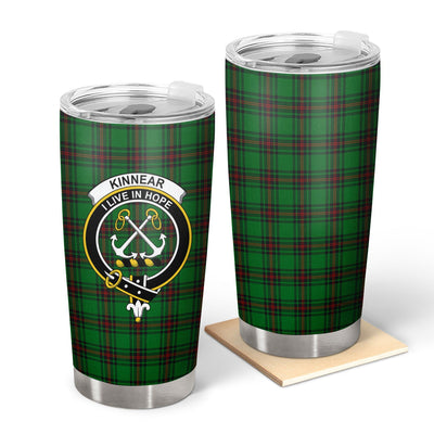 Clan Kinnear Tartan Crest Tumbler