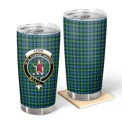 Clan Lyon Tartan Crest Tumbler