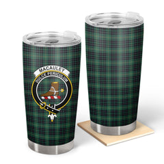 Clan MacAuley Hunting Ancient Tartan Crest Tumbler HV18 Clan Hall Tartan Today
