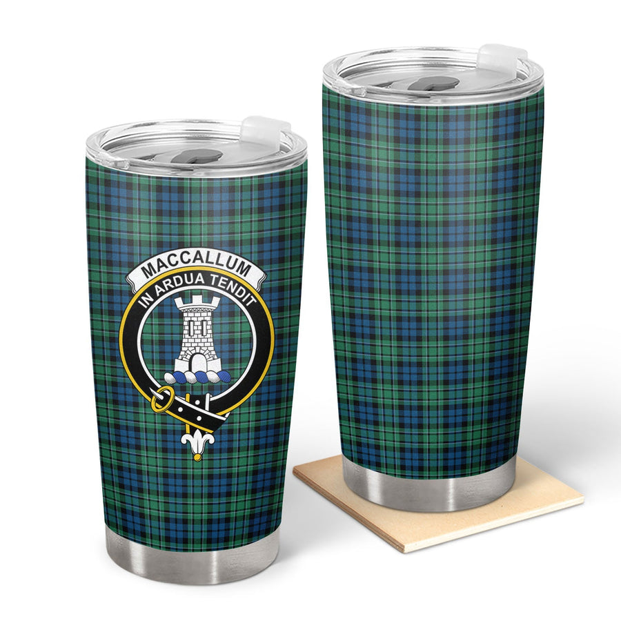 Clan MacCallum Ancient Tartan Crest Tumbler