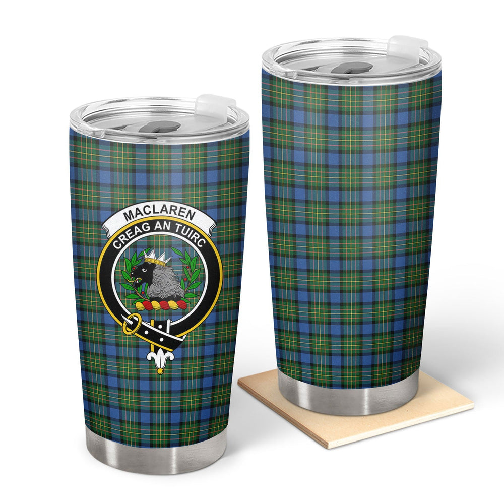 Clan MacLaren Ancient Tartan Crest Tumbler AC71 Clan Hall Tartan Today