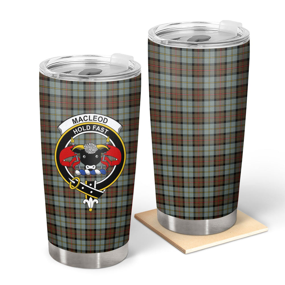 Clan MacLeod of Harris Weathered Tartan Crest Tumbler KX88 Clan Hall Tartan Today
