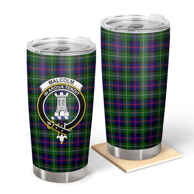 Clan Malcolm (or MacCallum) Tartan Crest Tumbler
