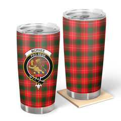 Clan McPhee Tartan Crest Tumbler KK32 Clan Hall Tartan Today