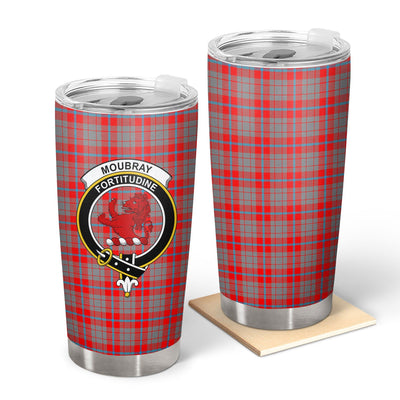 Clan Moubray Tartan Crest Tumbler