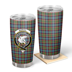 Clan Norvel (or Norvill) Tartan Crest Tumbler SD92 Clan Norvel Tartan Today