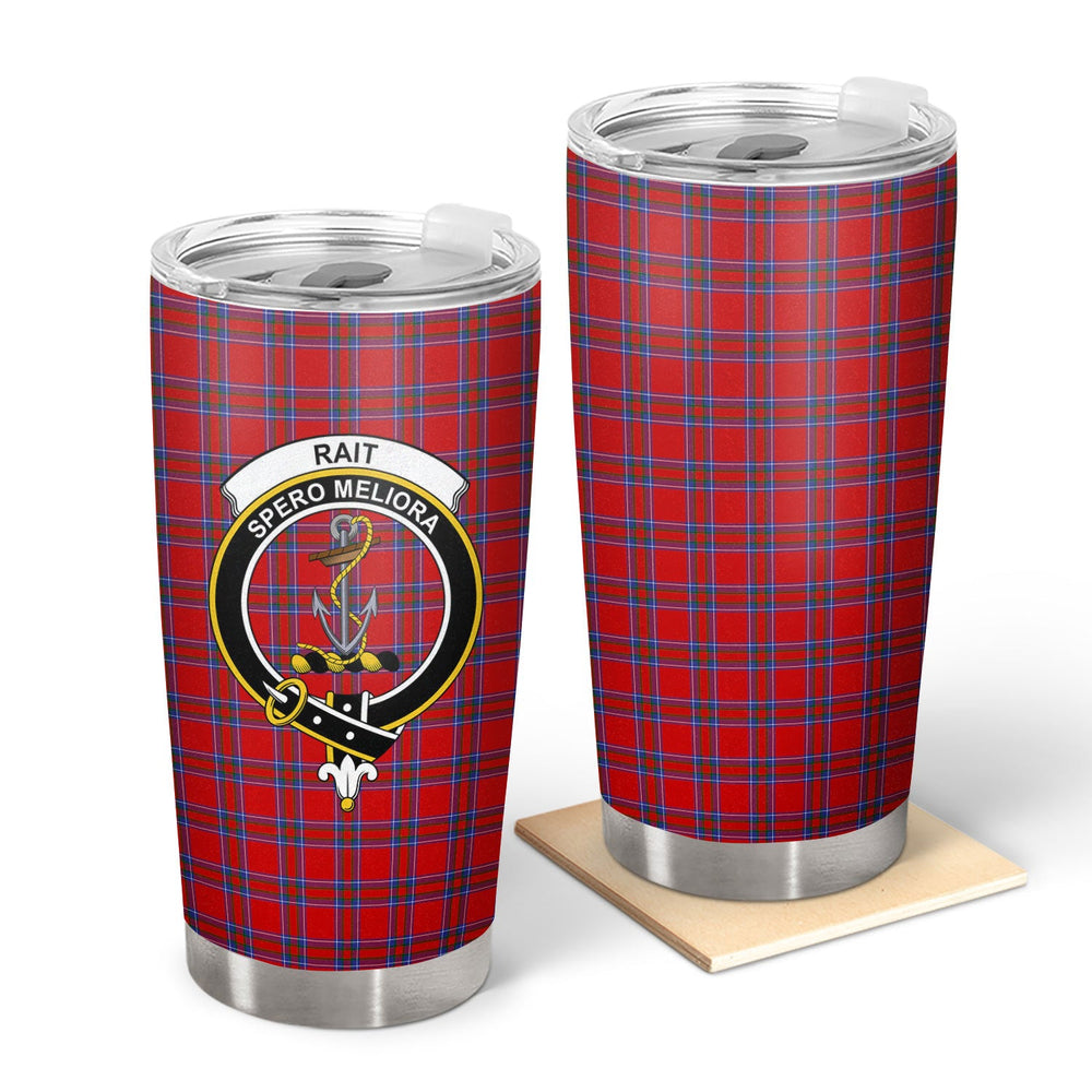Clan Rait Tartan Crest Tumbler QN97 Clan Rait (Rait Tartan) Tartan Today