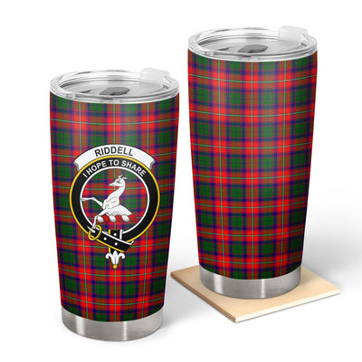 Clan Riddell Tartan Crest Tumbler