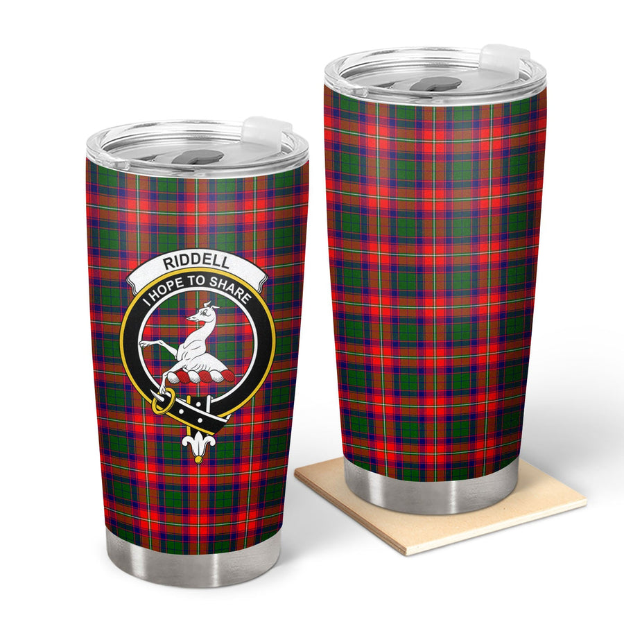 Clan Riddell Tartan Crest Tumbler