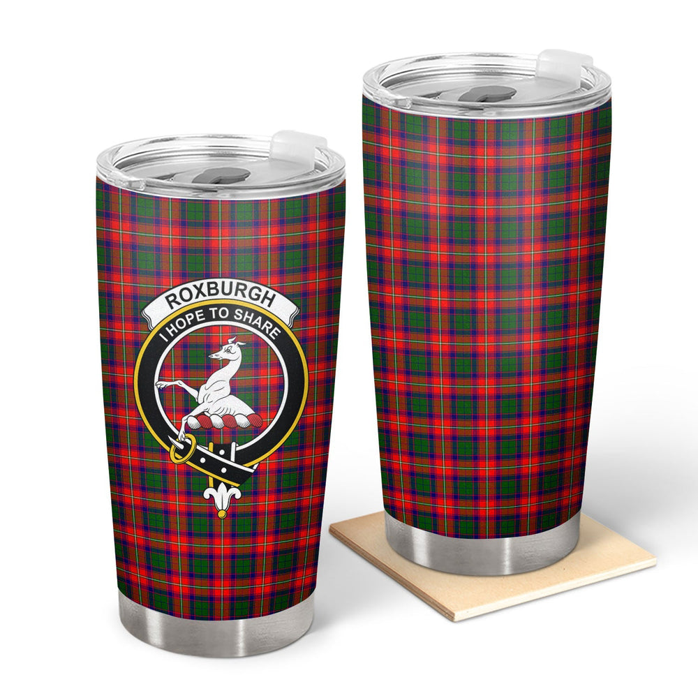 Clan Roxburgh District Tartan Crest Tumbler LC95 Clan Hall Tartan Today