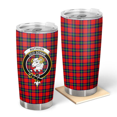 Clan Ruthven Modern Tartan Crest Tumbler