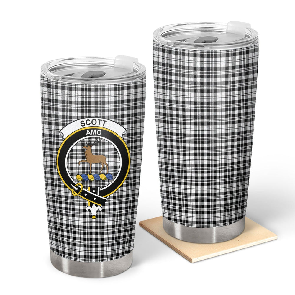 Clan Scott Black & White Modern Tartan Crest Tumbler WZ29 Clan Scott (Scott Tartan) Tartan Today