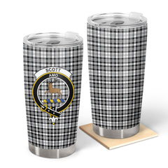Clan Scott Black & White Modern Tartan Crest Tumbler WZ29 Clan Scott (Scott Tartan) Tartan Today