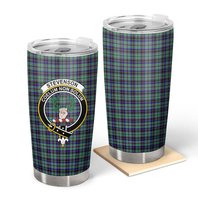 Clan Stevenson Tartan Crest Tumbler