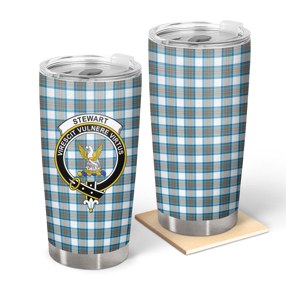 Clan Stewart Muted Blue Tartan Crest Tumbler UO35 Clan Stewart Tartan Today