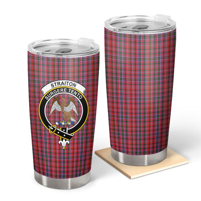 Clan Straiton Tartan Crest Tumbler