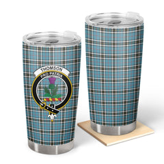 Clan Thomson Blue Tartan Crest Tumbler MI47 Clan Thomson Tartan Today