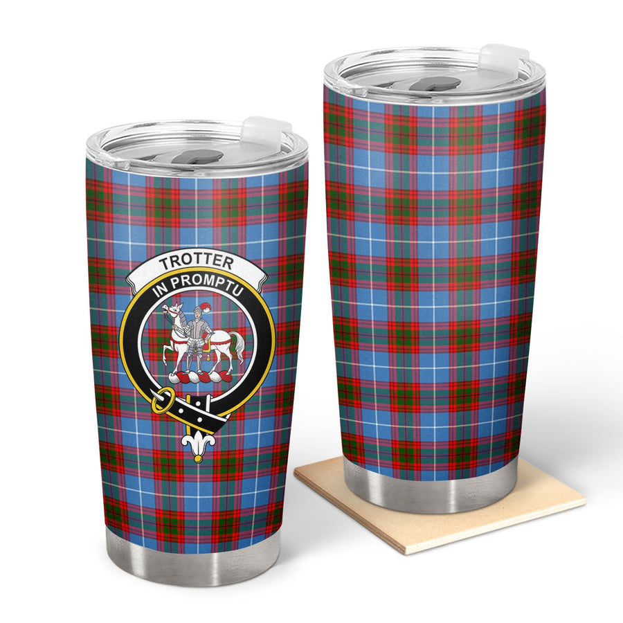 Clan Trotter Tartan Crest Tumbler