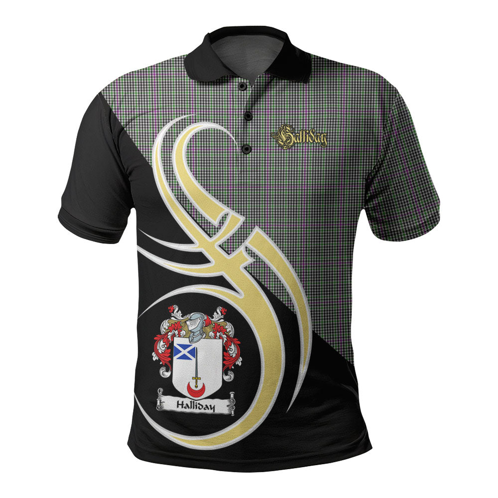 Clan Halliday Tartan Polo Shirt - Believe In Me Style DE77 Halliday Tartan Tartan Polo