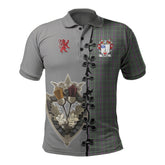 Clan Halliday Tartan Polo Shirt - Lion Rampant And Celtic Thistle Style TF51 Halliday Tartan Tartan Polo