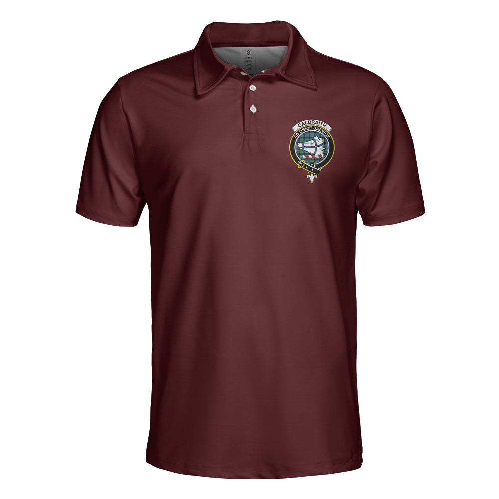 Clan Galbraith Ancient Crest Polo T-Shirt CA48 Galbraith Ancient Tartan Polo T-Shirt Tartan Polo