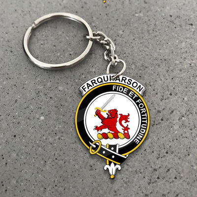 Clan Farquharson Tartan Crest Keychain