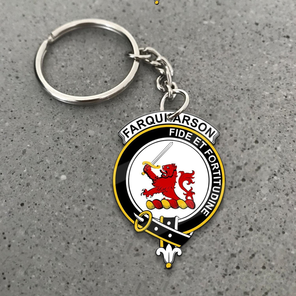 Clan Farquharson Tartan Crest Keychain CP10 Clan Farquharson Tartan Today