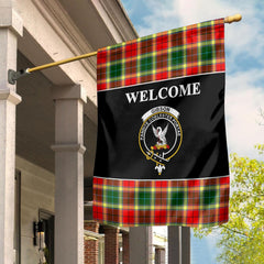 Clan Gibson Tartan Crest Black Garden Flag KN76 Clan Garden Tartan Today