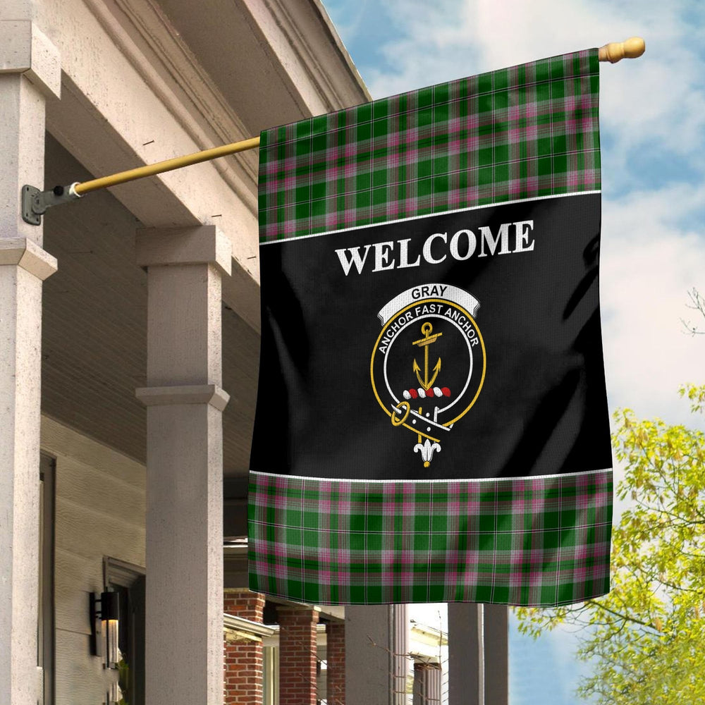 Clan Gray Tartan Crest Black Garden Flag MA53 Clan Gray Tartan Today